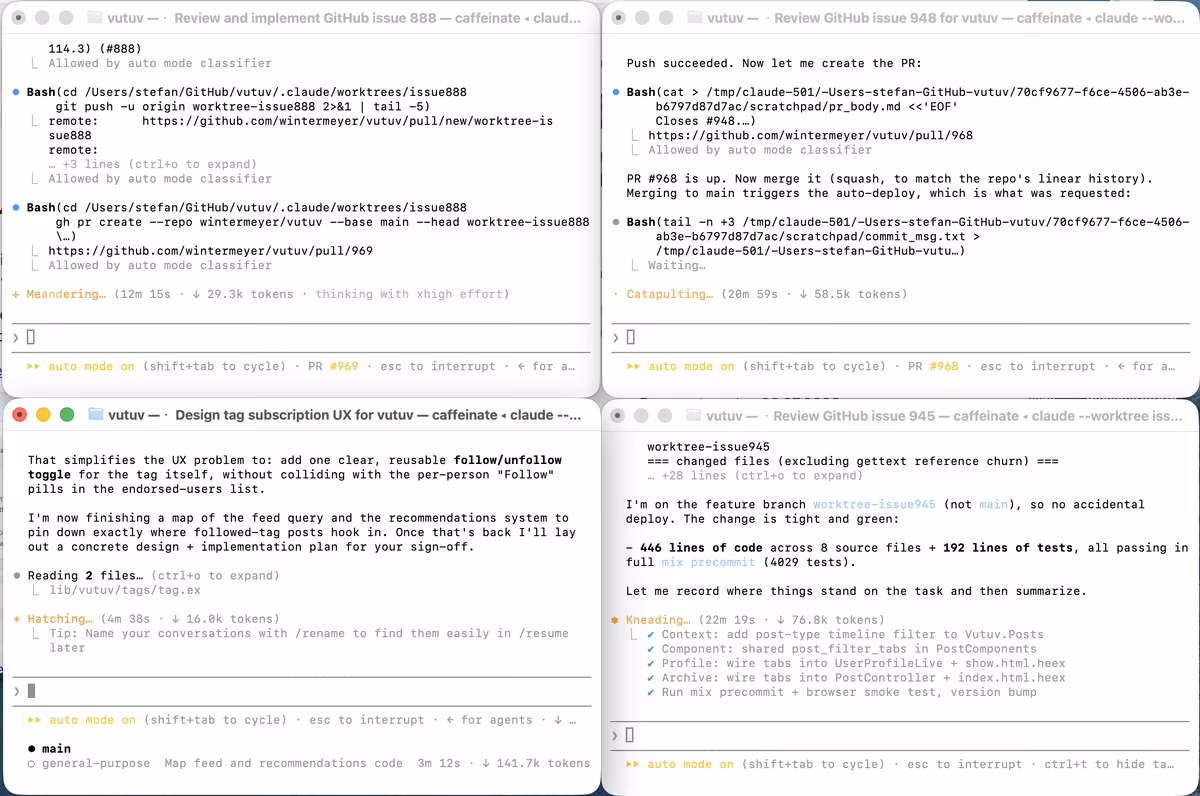 Screenshot von Agenten bei der Arbeit.